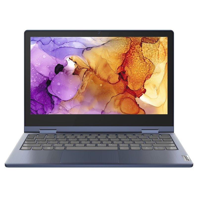 Lenovo IdeaPad Flex 3 - 11.6" HD Multi-Touch / Pentium / 4GB / 128GB (NVMe M.2 SSD) / Win 10 Home / 1YW / Arabic/English / Abyss Blue - Laptop