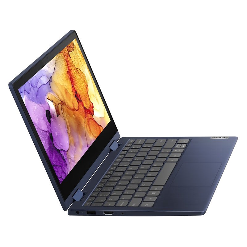 Lenovo IdeaPad Flex 3 - 11.6" HD Multi-Touch / Pentium / 4GB / 128GB (NVMe M.2 SSD) / Win 10 Home / 1YW / Arabic/English / Abyss Blue - Laptop