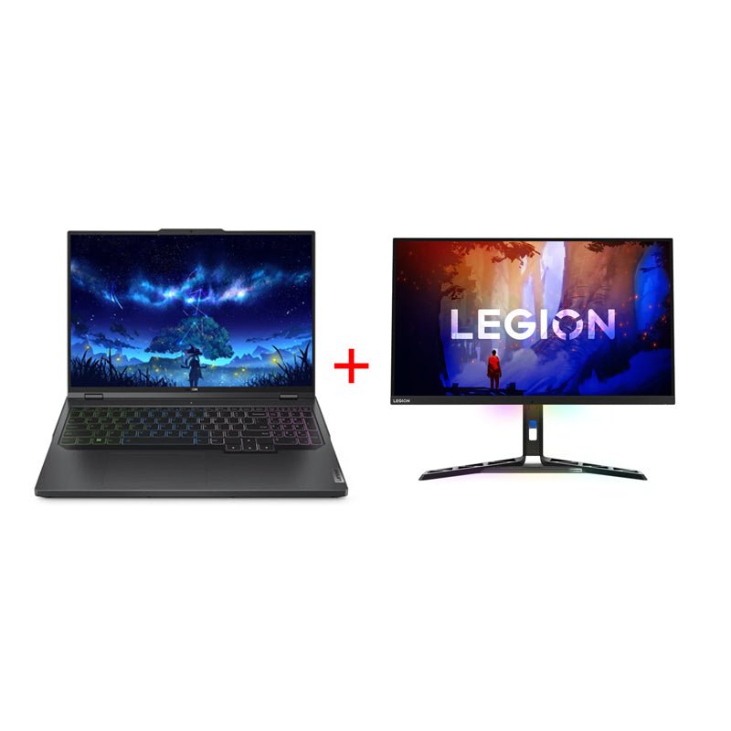 Lenovo Legion Pro 5 Gen 8 - 16.0" WQXGA / i9 / 16GB / 512GB (NVMe M.2 SSD) / 6GB VGA RTX 4050 / 1YW / Arabic/English / Onyx Grey / DOS (Without OS) - Laptop + Lenovo Legion Y32p-30 4K UHD Gaming Monitor - Bundle Offer