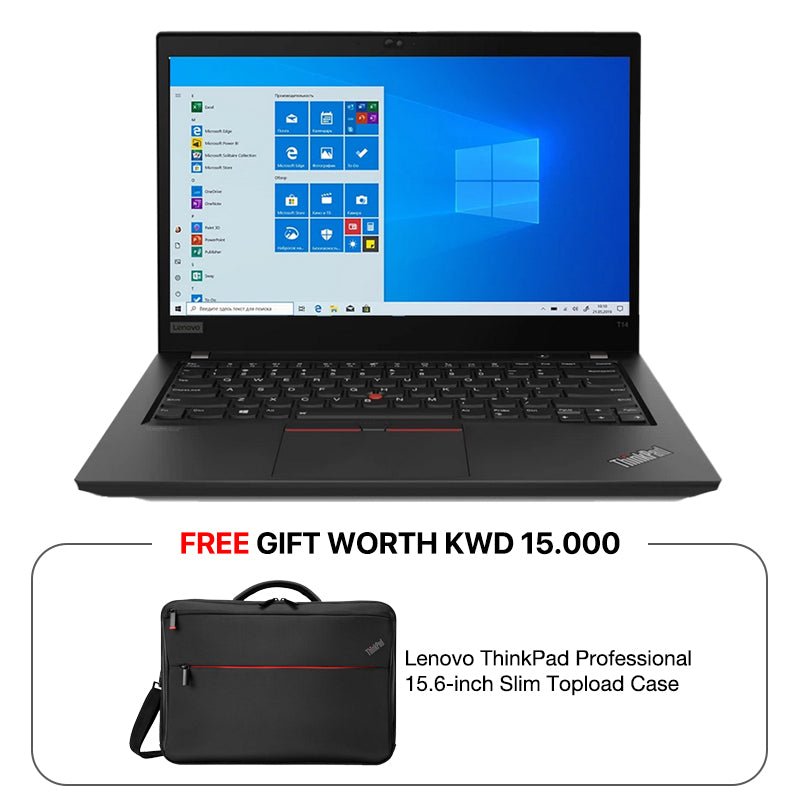 Lenovo ThinkPad T14 Gen 2 - 14.0" FHD Multi-Touch / AMD Ryzen 7 PRO / 16GB / 512GB (NVMe M.2 SSD) / WWAN / Win 10 Pro / 3YW / Arabic/English / Black - Laptop