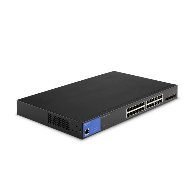Linksys LGS328MPC - 24-Ports (Ethernet) / 4-Ports (SFP+) / Managed / Gigabit / PoE+ / Desktop - Switch