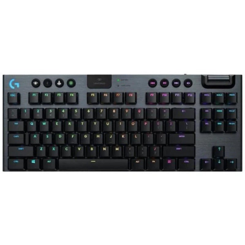 Logitech G915 TKL Tenkeylees Light Speed Wireless RGB Mechanical Gaming Keyboard / Clicky - Black