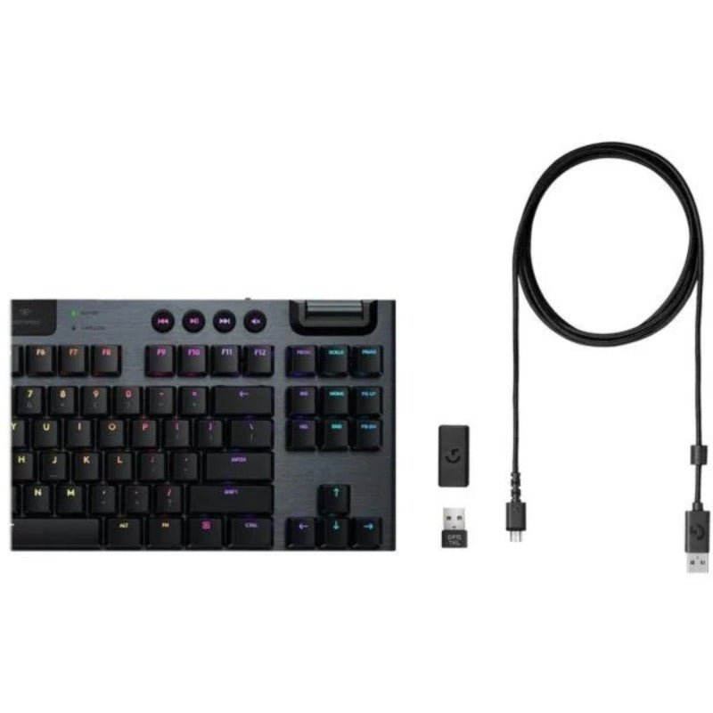 Logitech G915 TKL Tenkeylees Light Speed Wireless RGB Mechanical Gaming Keyboard / Clicky - Black