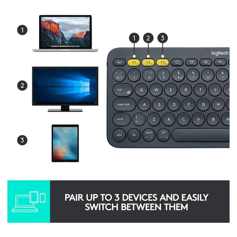 Logitech K380 Multi-Device Keyboard - Bluetooth / Dark Grey - Keyboard