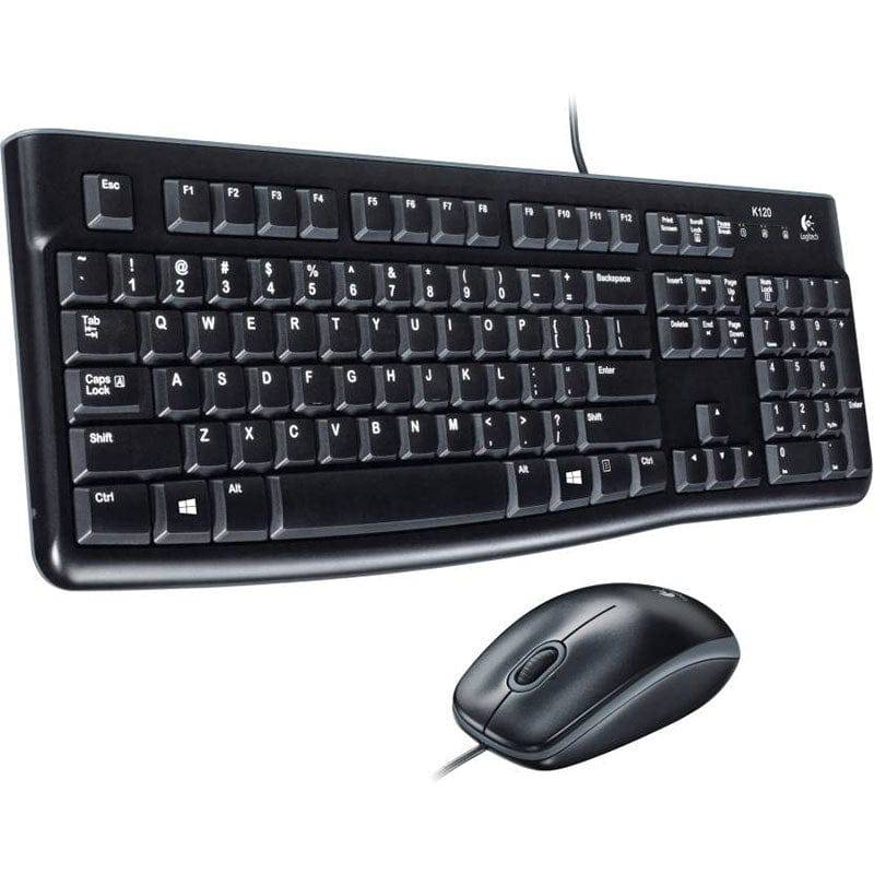 Logitech MK120 - Wired / USB / Quiet Typing / Arb/Eng - Keyboard & Mouse Combo