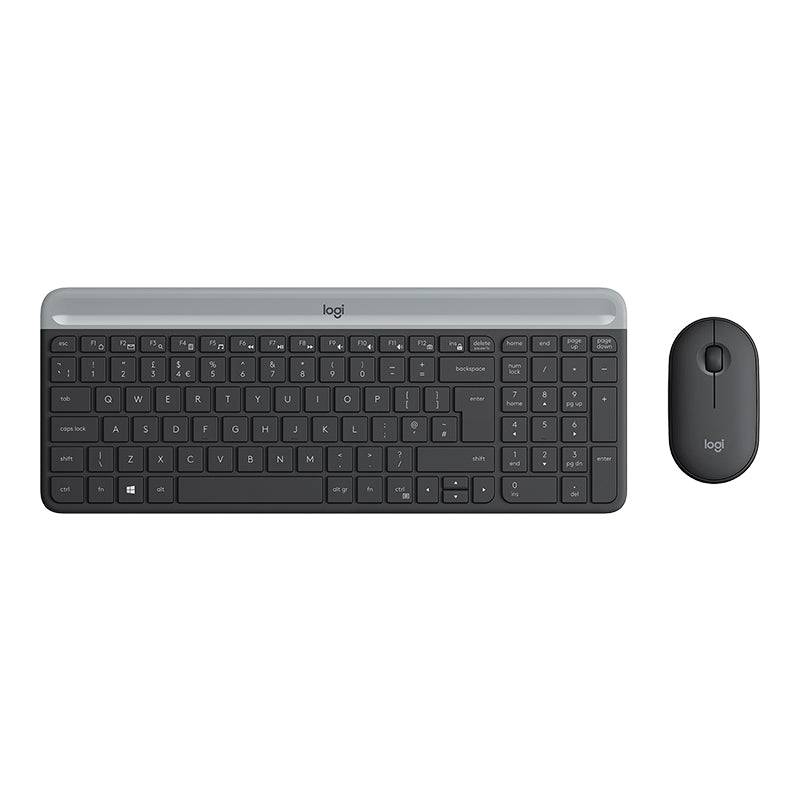 Logitech MK470 Slim Wireless Combo - 2.40GHz / Up to 10m / Nano USB Wireless Receiver / Graphite - Keyboard & Mouse Combo