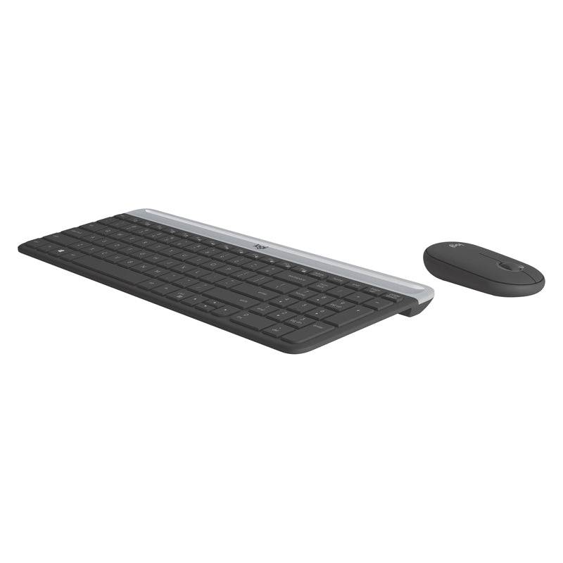 Logitech MK470 Slim Wireless Combo - 2.40GHz / Up to 10m / Nano USB Wireless Receiver / Graphite - Keyboard & Mouse Combo