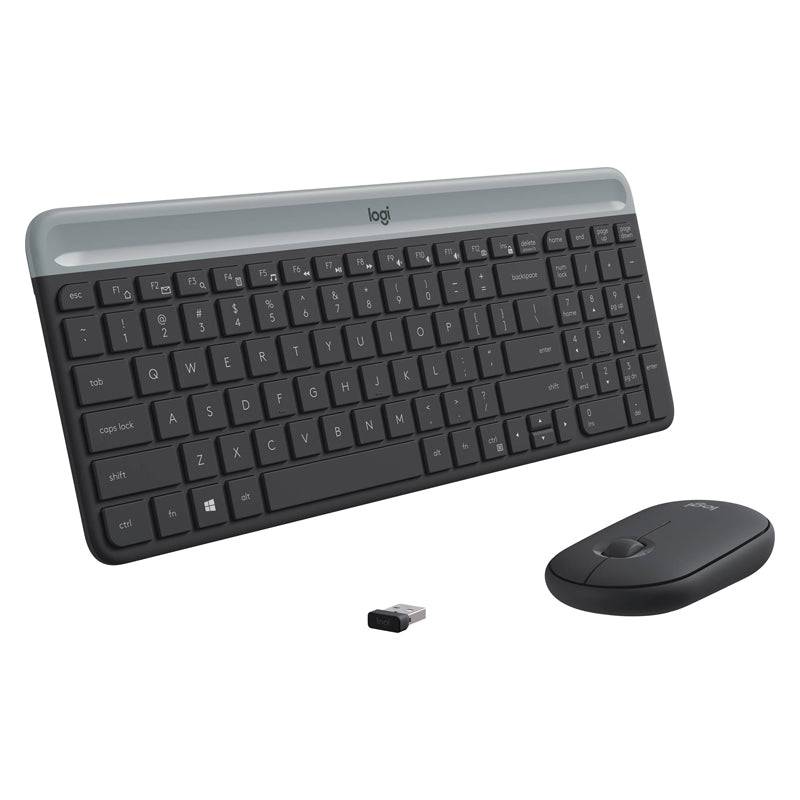 Logitech MK470 Slim Wireless Combo - 2.40GHz / Up to 10m / Nano USB Wireless Receiver / Graphite - Keyboard & Mouse Combo