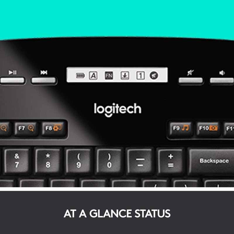 Logitech MK710 Performance Wireless Combo - 2.40GHz / Up to 10m / USB Wireless Receiver / Arb/Eng / Black - Keyboard & Mouse Combo