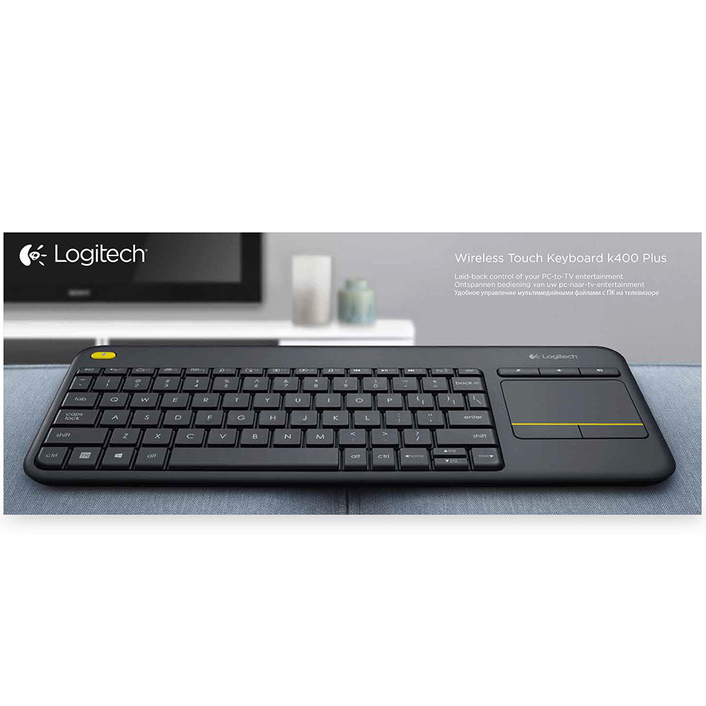 Logitech Wireless Keyboard K400 Plus with Touchpad for Smart TV & PC