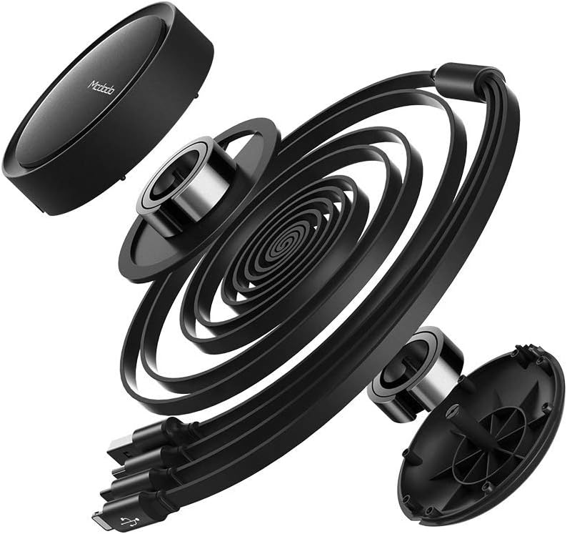 Mcdodo 3 in 1 Retractable Flat Cable Adjustable Length Universal – Black