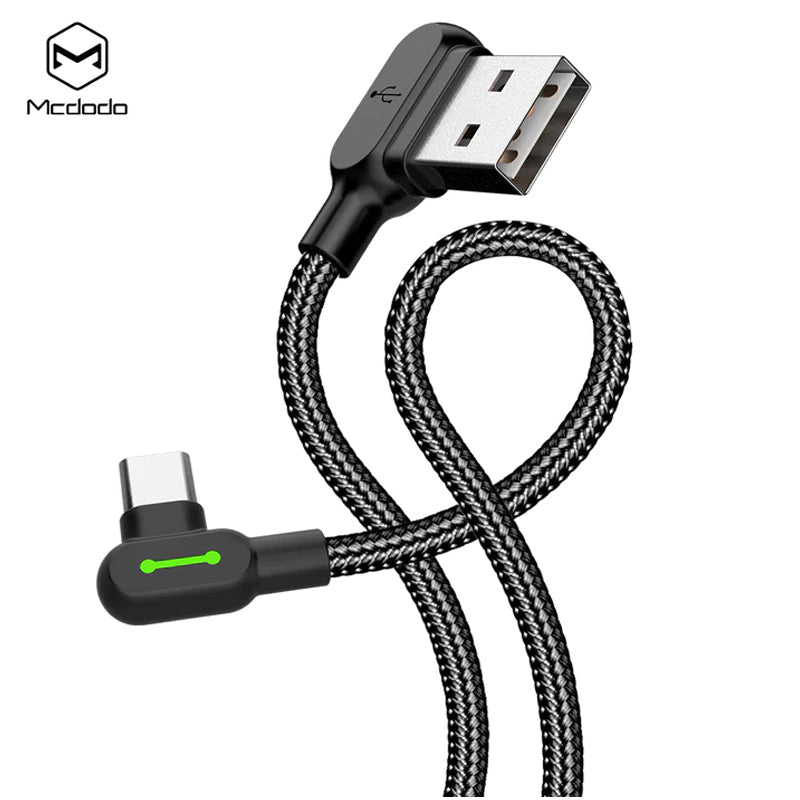 Mcdodo 90 Degree Light Cable - 3 Meters / USB-C / Black