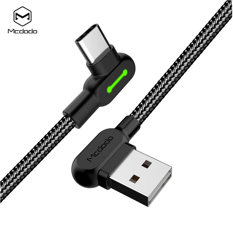 Mcdodo 90 Degree Light Cable - 3 Meters / USB-C / Black