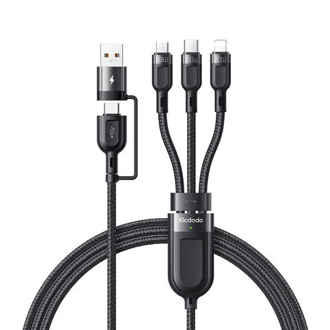 Mcdodo Ca-8800 Multifunction Data Cable - 2 In 3 PD USB-C / USB-A / Lightning / 1.2 Meters / Black