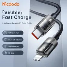 Mcdodo CA316 1.2M 36W PD to Lightning Led Indicator Cable