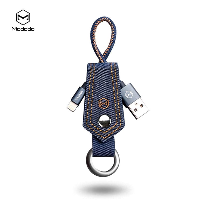 Mcdodo Denim Cable With Fabric Key Chain - USB / Lightning / Fabric