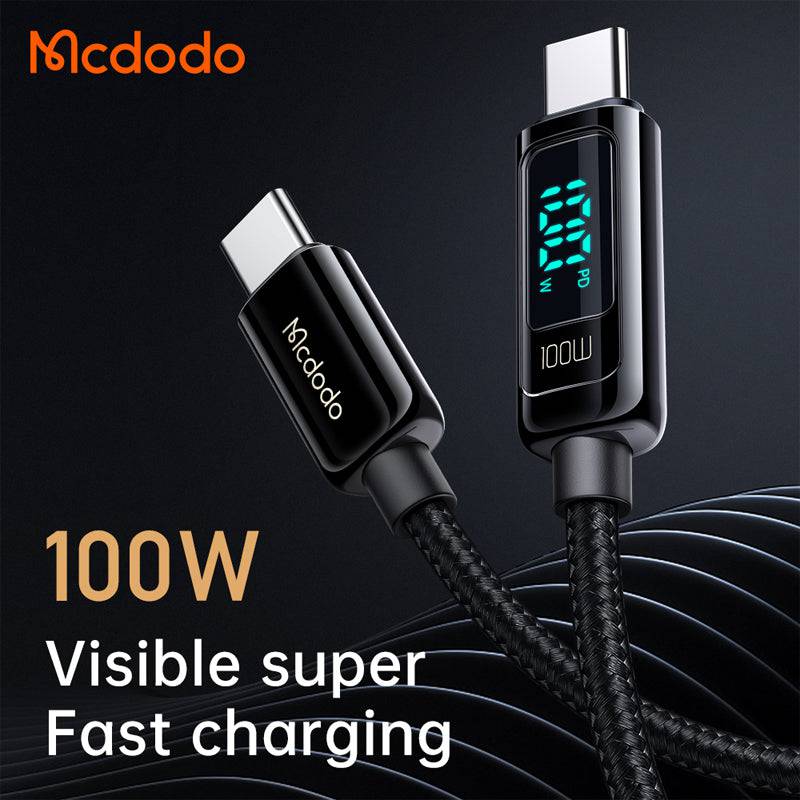 Mcdodo Digital Pro USB-C to USB-C Fast Charging Cable - 1.2m / 100W / Black