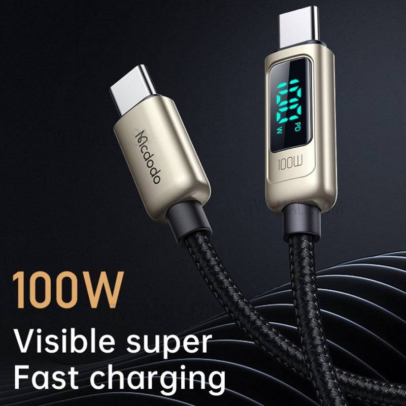 Mcdodo Digital Pro USB-C to USB-C Fast Charging Cable - 1.2m / 100W / Silver