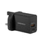 Momax One Plug 2 Ports PD + QC 3.0 USB Fast Charger - 20W / USB Type-C / Black