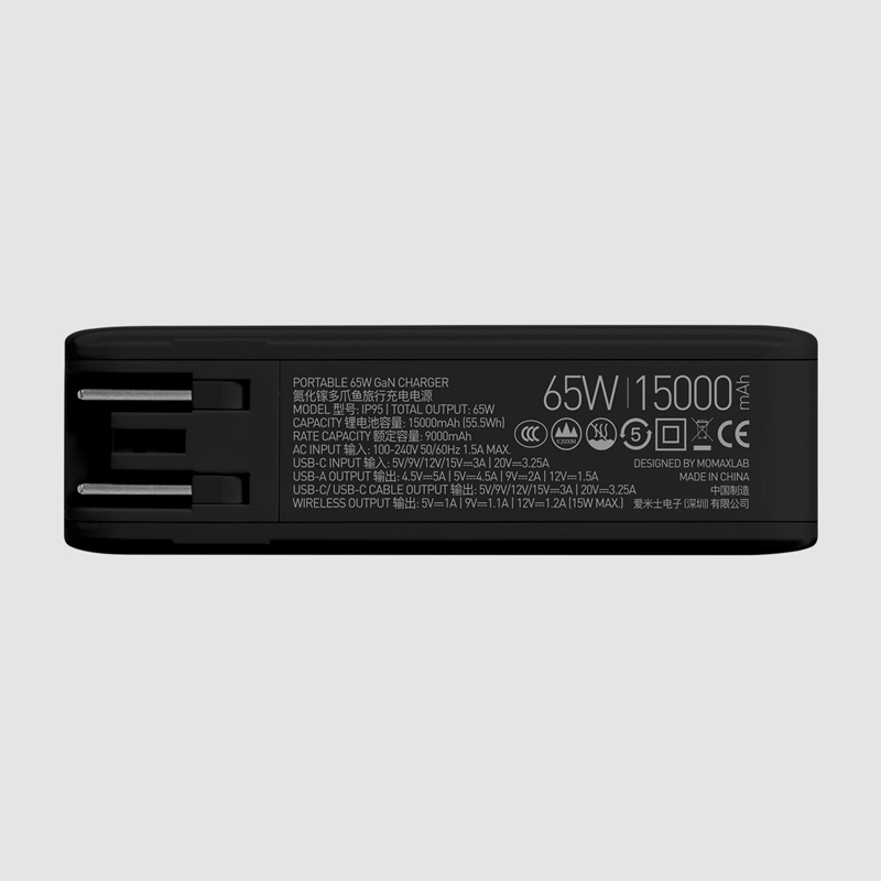 Momax Q.Power Plug 65W Portable Gan Charger - 65W / USB Type-C / Black