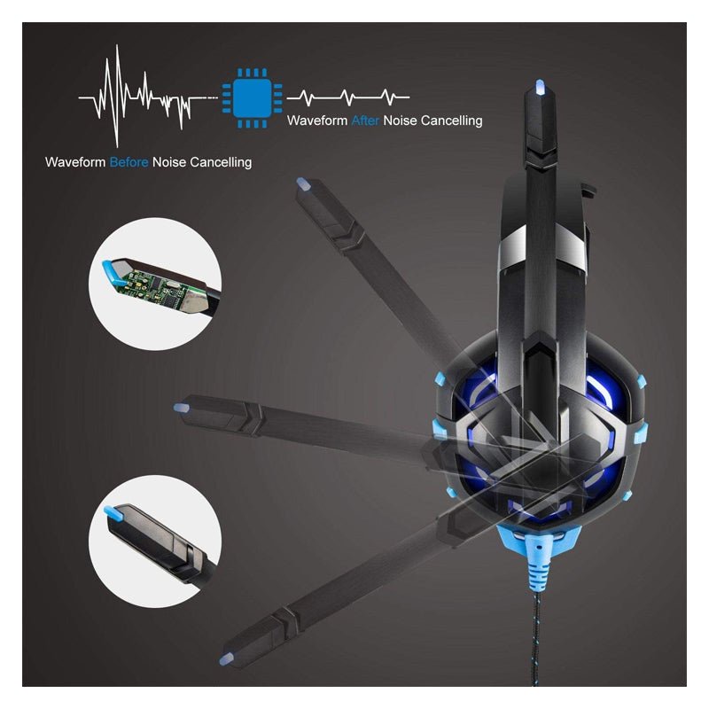 أونيكوما K2 برو سماعة رأس ستريو للألعاب - 20 هرتز -20 كيلو هرتز / 50 ملم / أزرق