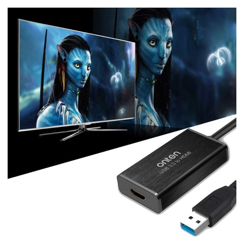Onten USB 3.0 to HDMI Adapter - USB / HDMI / 2K / Black