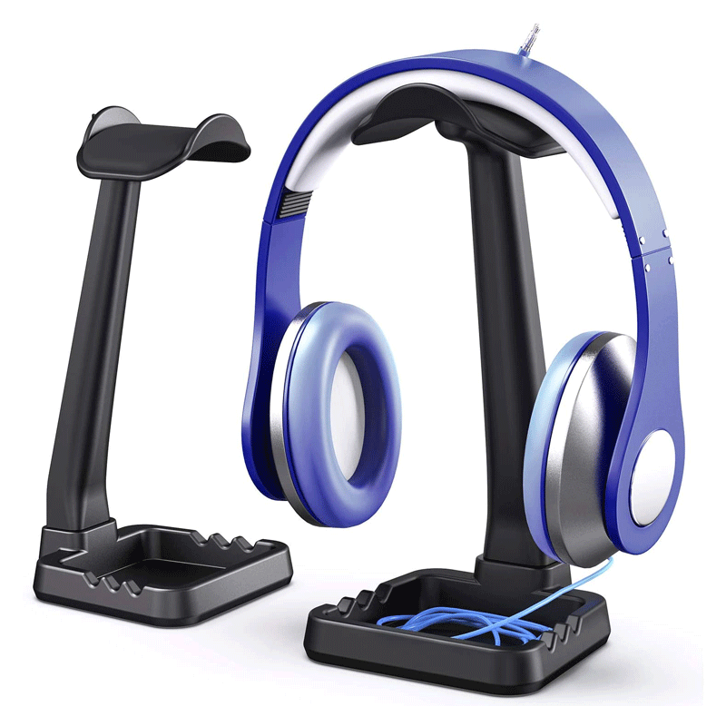 PC Gaming Headphone Stand With Cable Holder - Black