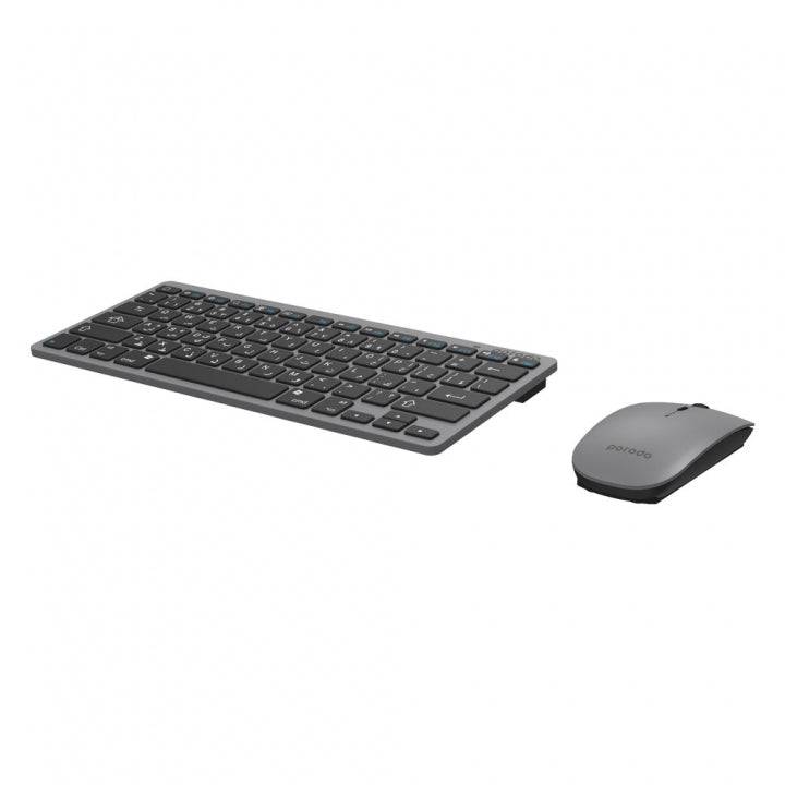 Porodo Keyboard & Mouse Combo - Bluetooth / Up to 10m / Arb/Eng / Grey - Keyboard & Mouse Combo