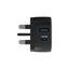 Powerology Dual Port Fast Charger - 30W / USB-C / USB-A / Black