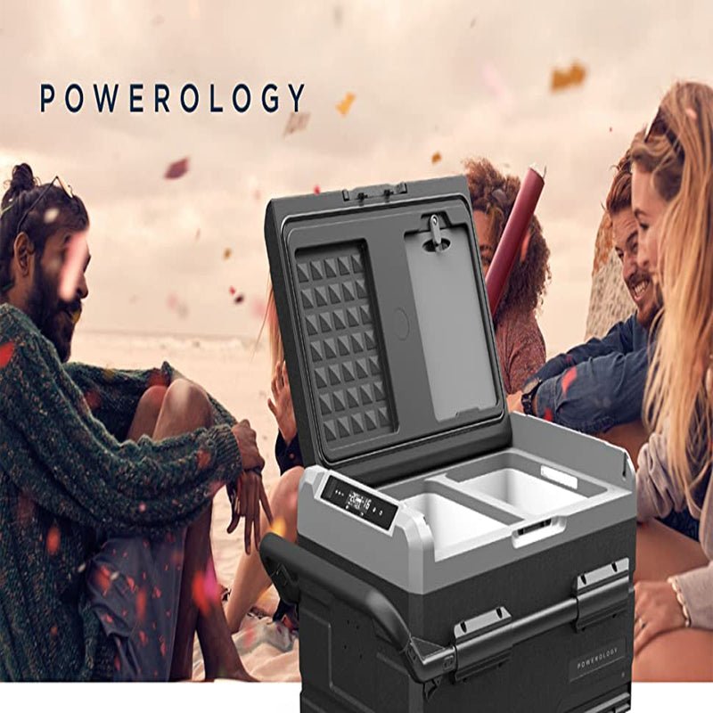 Powerology Smart Portable Fridge With Detachable Wheels - 15600mAh / Black
