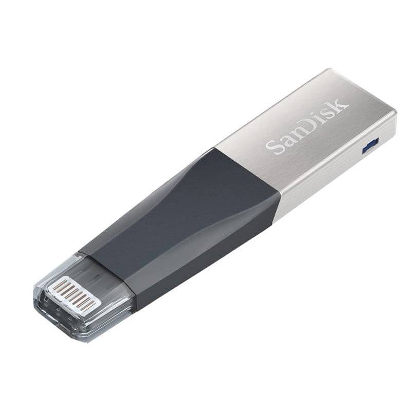 SanDisk iXpand Mini Flash Drive - 64GB / USB 3.0 / Black and Silver - Storage Products