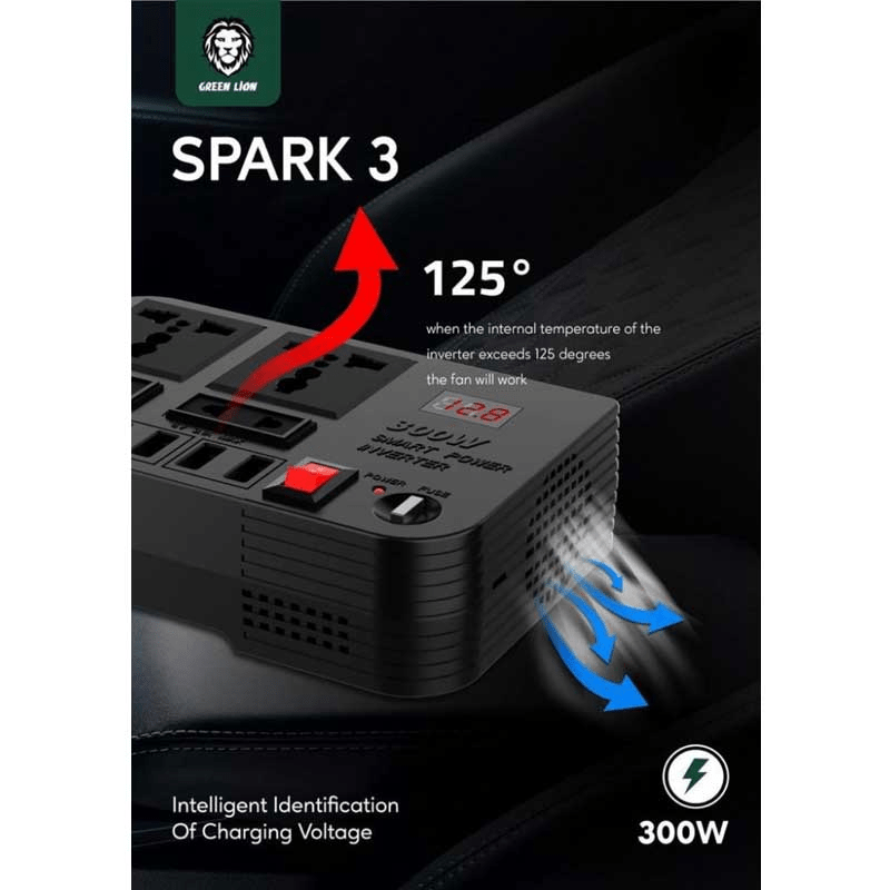 Spark 3 Power Inverter - 2 Way / USB / 300W