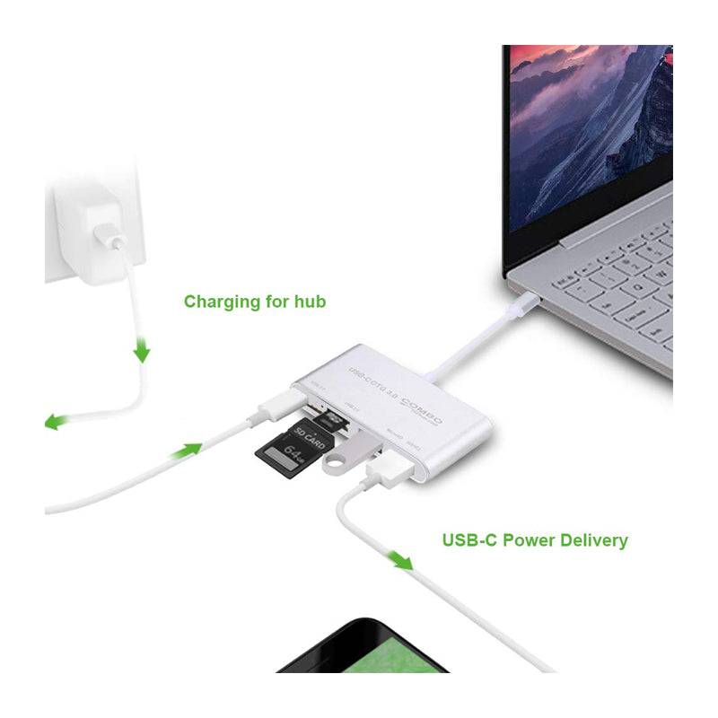 T-693 USB Type-C to 5 in 1 Camera Card Reader - USB 2.0 / USB 3.0 / Micro USB / Silver