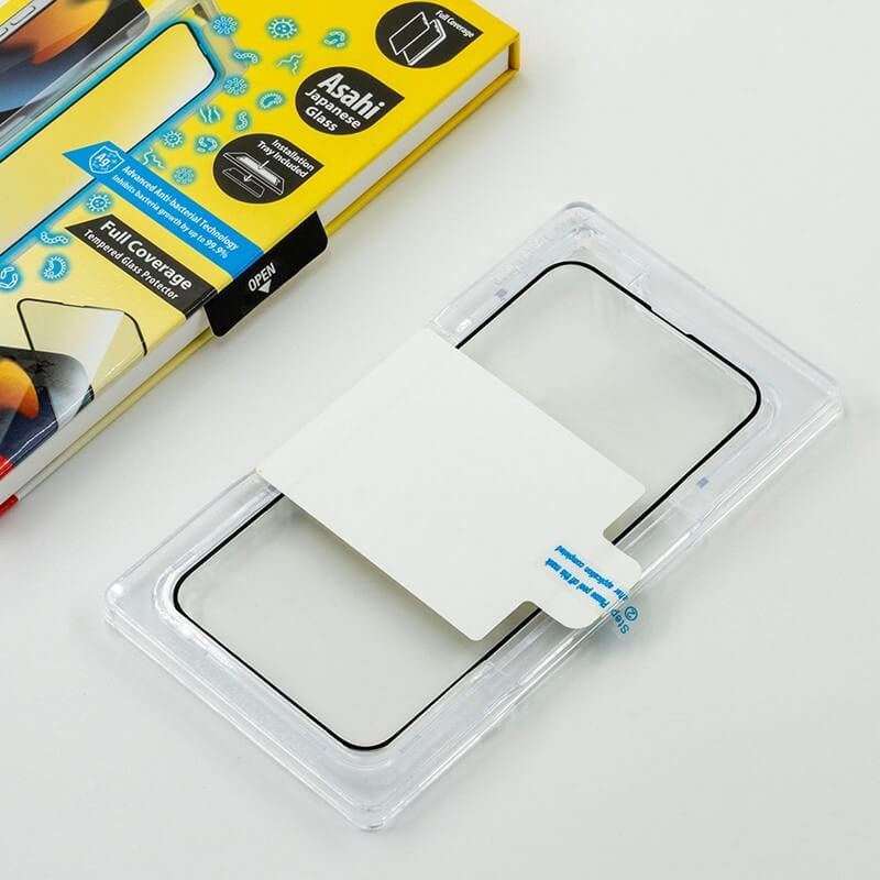 Torrii Bodyglass Full Coverage Curved Screen Protector - iPhone 13 Mini / Anti-bacterial Coating / Black