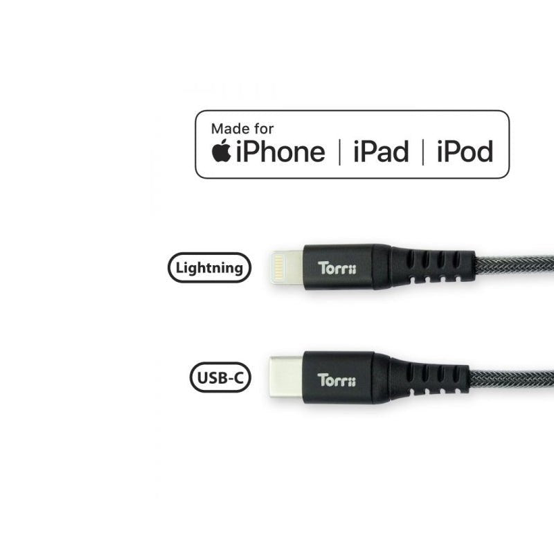 Torrii Kevable USB-C To Mfi Lightning Cable - Black