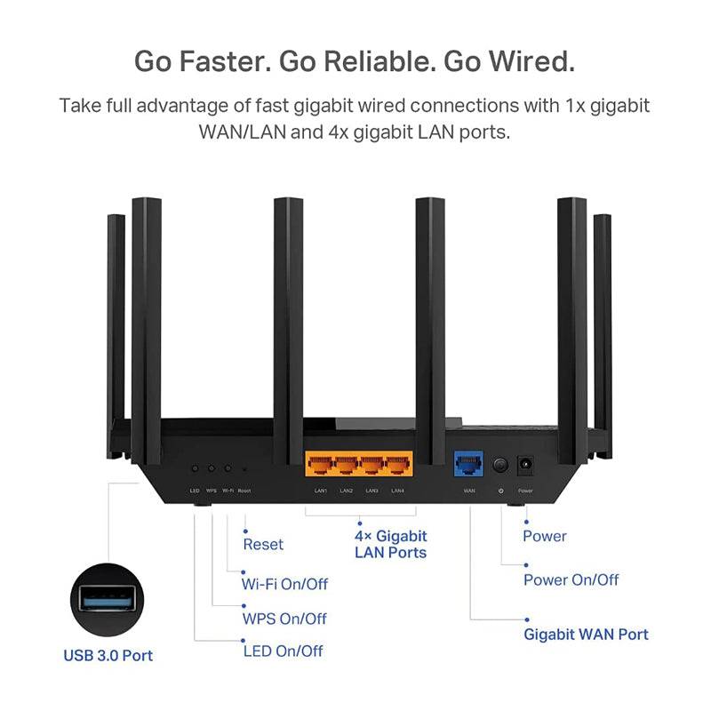 TP-Link Archer AX73 Wireless Router - 5400 Mbps / 2.4GHz & 5GHz / WAN / LAN / USB