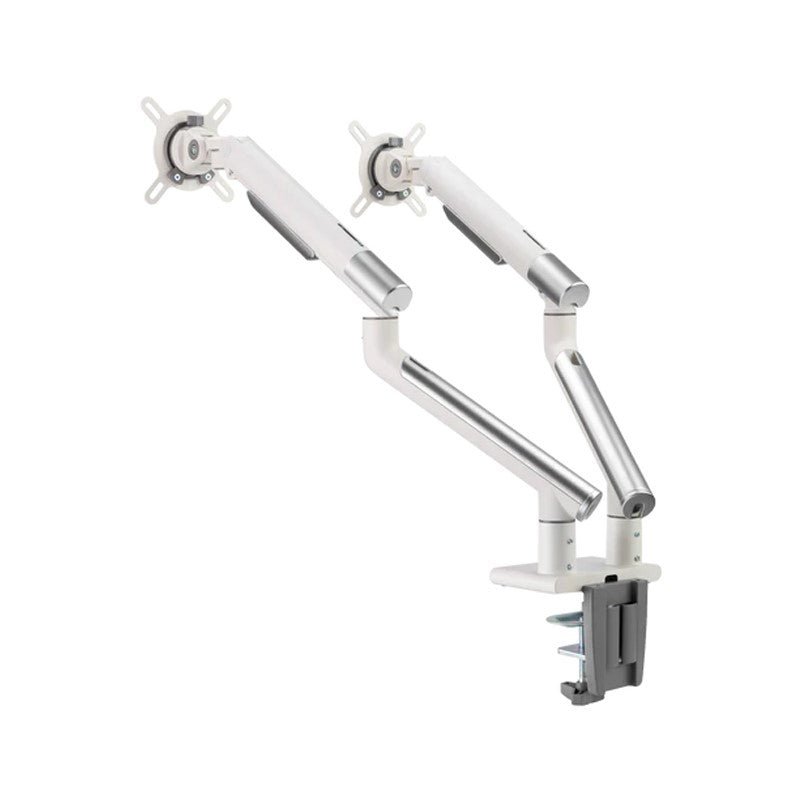 Twisted Minds Dual Monitor Premium Slim Aluminum Spring Monitor Arm - 17"-32" Inch / 479mm / Fine Texture White