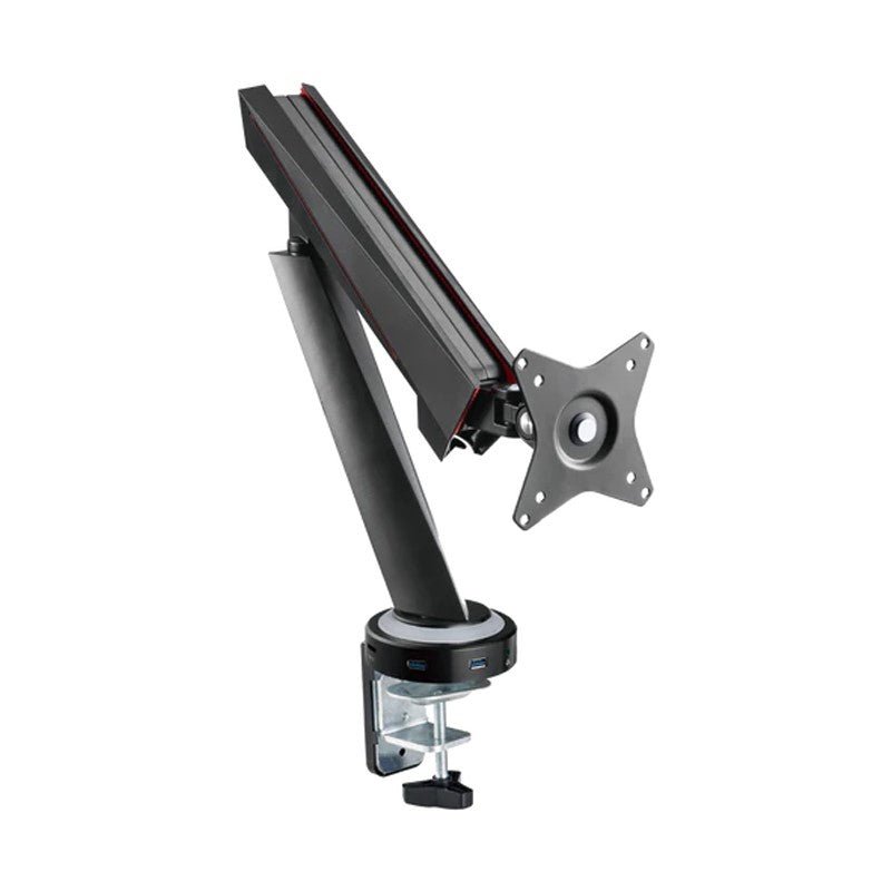 Twisted Minds Single Monitor Spring-Assisted PRO RGB Gaming Monitor Arm Stand - 17"-32" Inch / 480mm / RGB / Matte Black