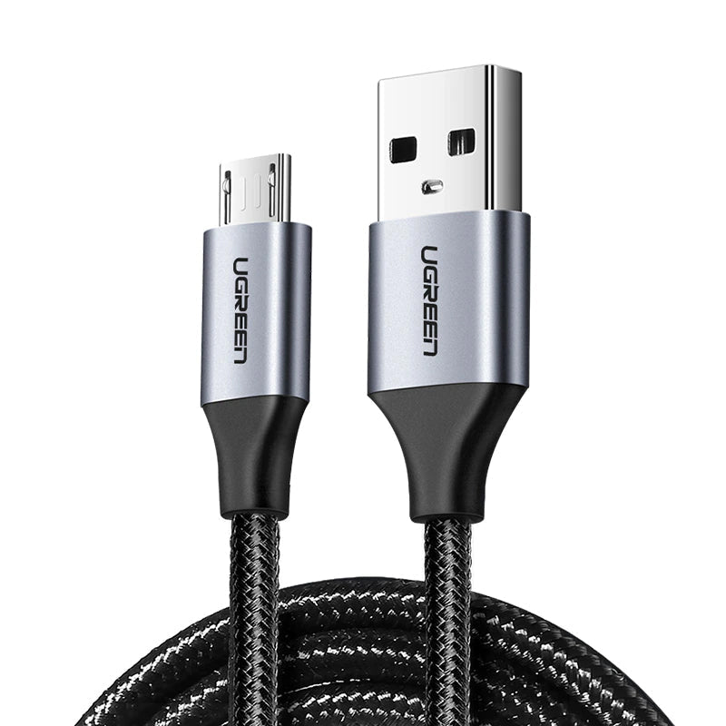 Ugreen Nylon Braided USB cable - 1m / Micro USB / Black