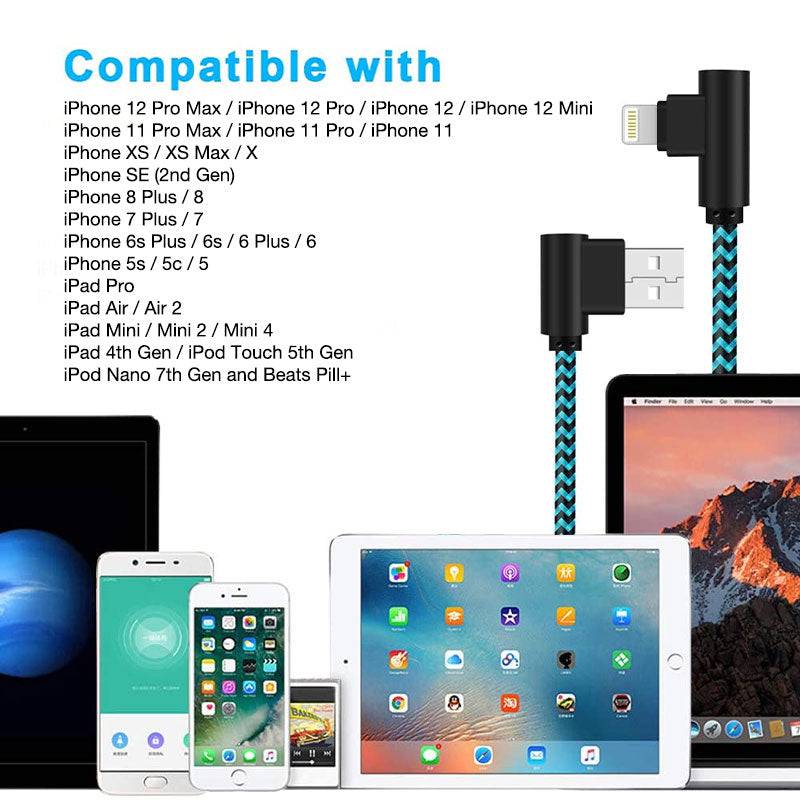 USB A to Lightning Charging Cable - Lightning / Blue / Pack of 3 - Cable