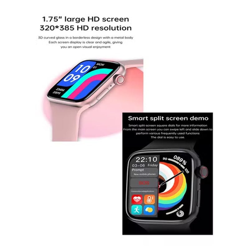 V52 Square SmartWatch - 45mm / Bluetooth 5.2 / Pink