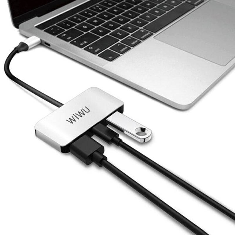 WiWU Alpha C2H Adapter HD Converter - USB 3.0 / Type-C / 4K HDMI / Gray