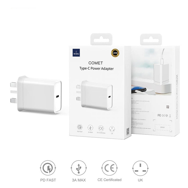 WIWU Comet Power Adapter - 20W / USB-C / White
