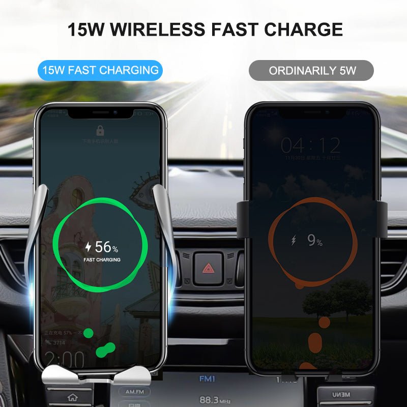 Yesido C78 Automatic Clamping Car Wireless Charger - Black