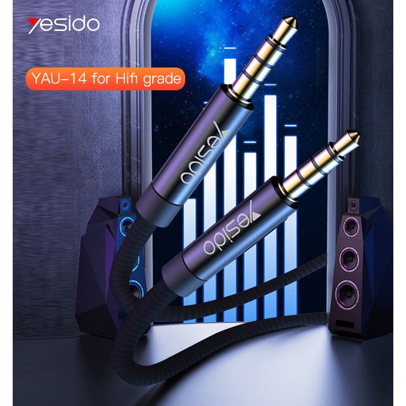 Yesido YAU-14 3.5mm AUX Audio Cable - 3.5mm / 1 Meter / Black