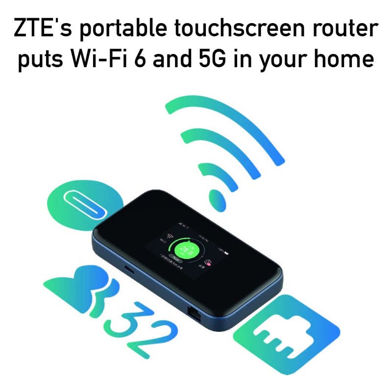 ZTE 5G Zain Router (Locked) - 4500 mAh / Wireless / Black