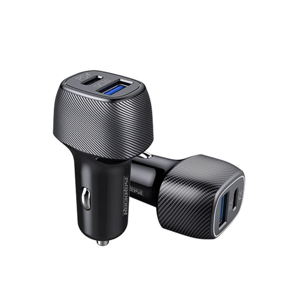 Rockrose Safari PQ PD & QC 3.0 2-Port Car Charger - Black