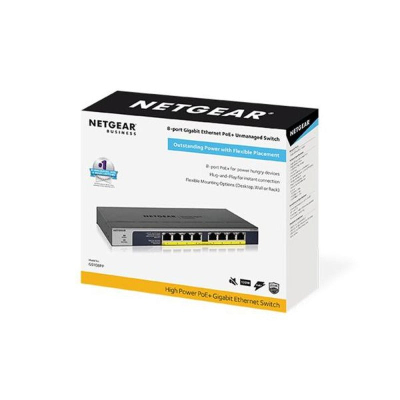 Netgear 8 Port Gigabit POE Desktop Switch Unmanaged