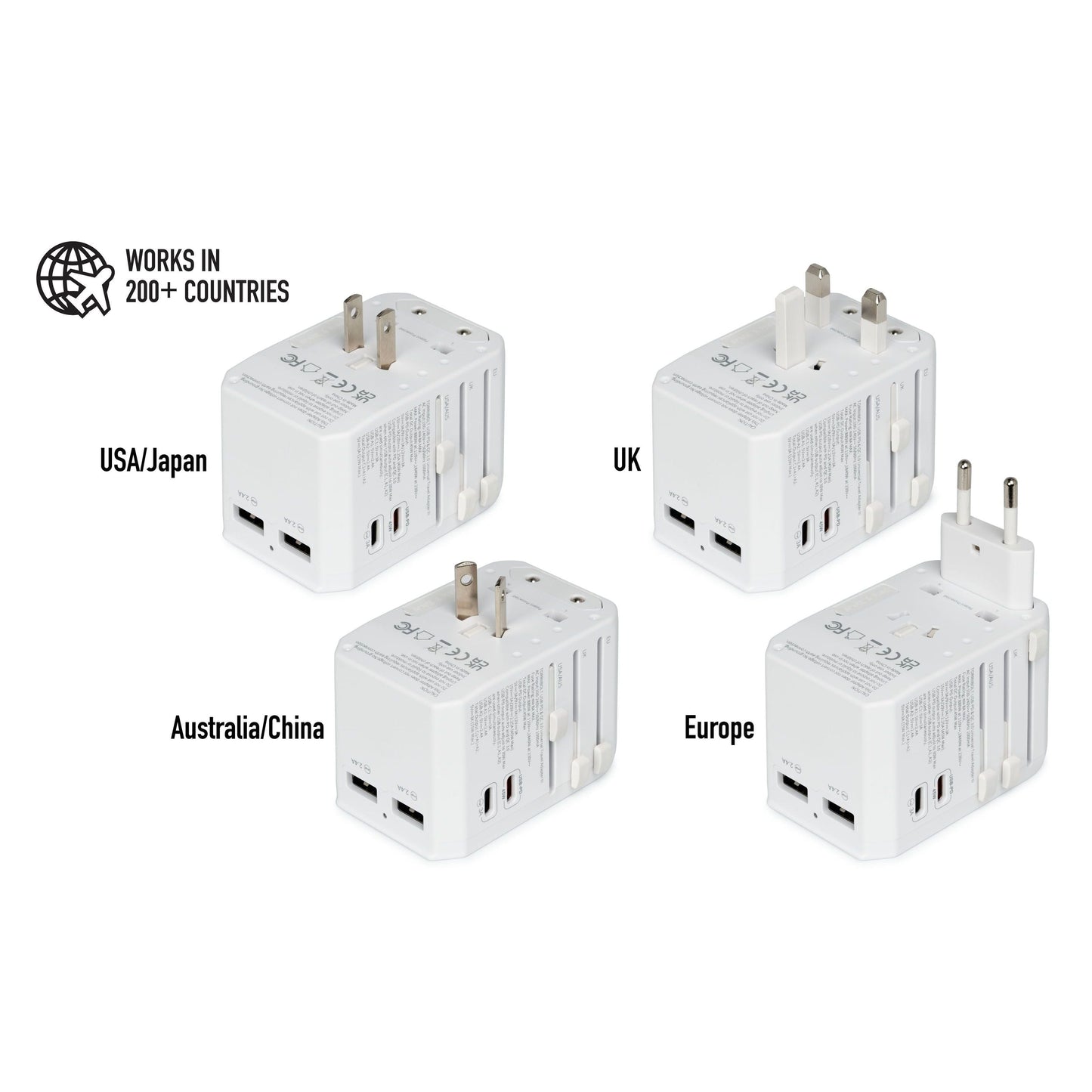 Torrii Bolt Universal Travel Adapter III –  USB-PD / QC 3.0 / White