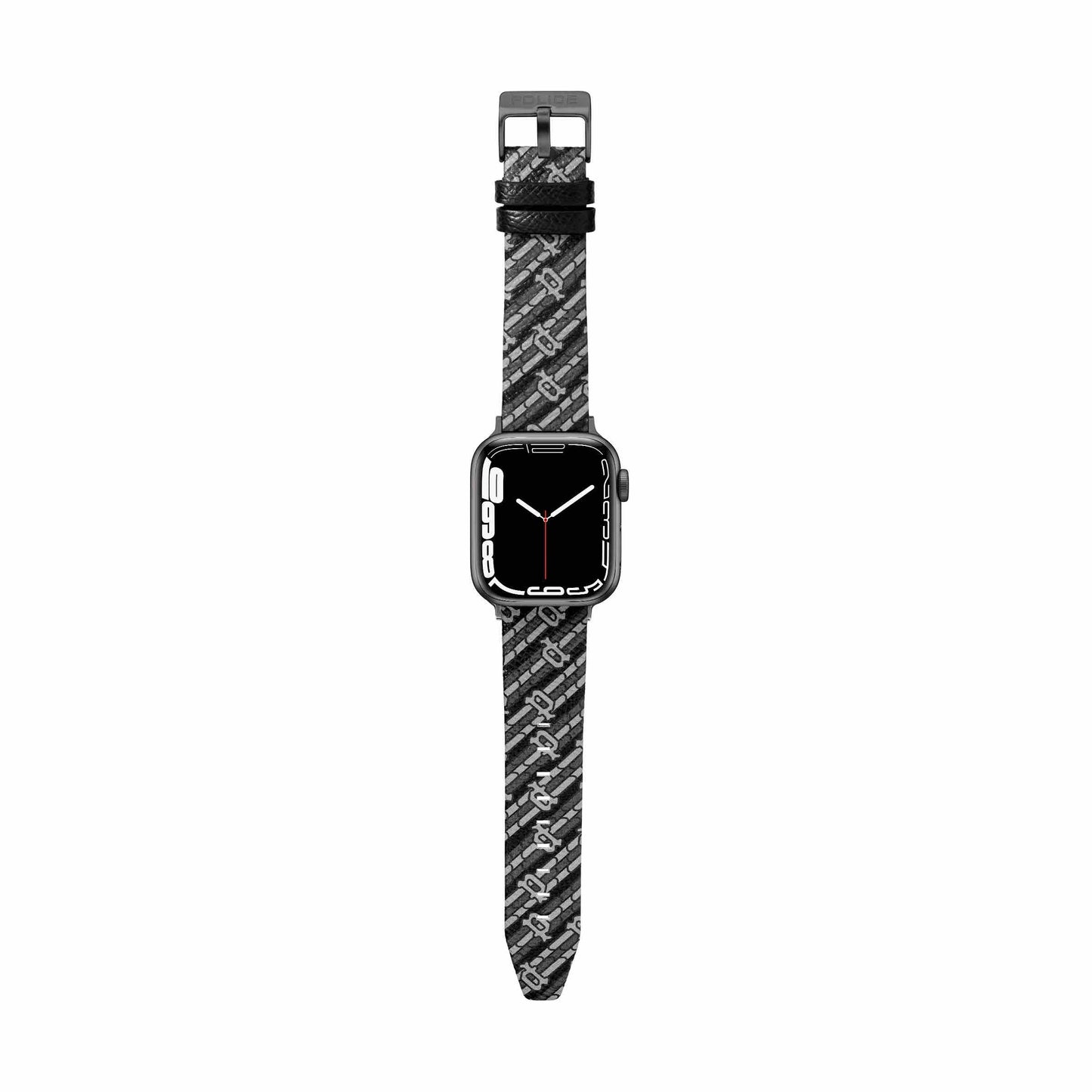 Police Mono Apple Watch 38/40/41mm, Smart Watch 20mm Leather Strap - Black